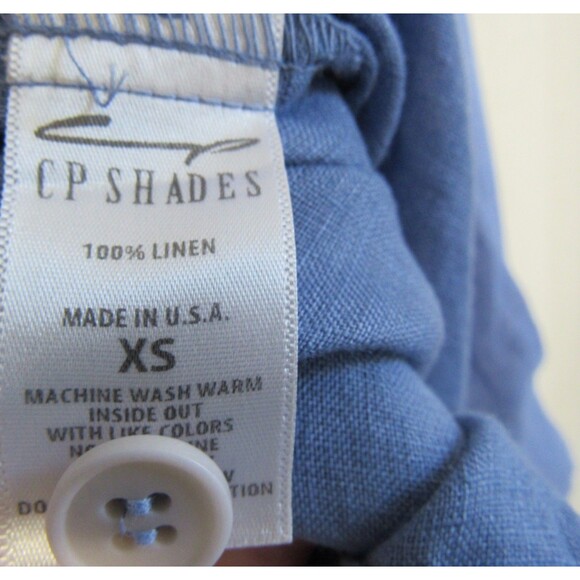CP Shades Blue Linen Long Sleeve Button Down Shirt Size XS EUC - Picture 4 of 4